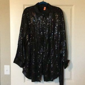 Beautiful Silk Sequin Top With Belt.😍